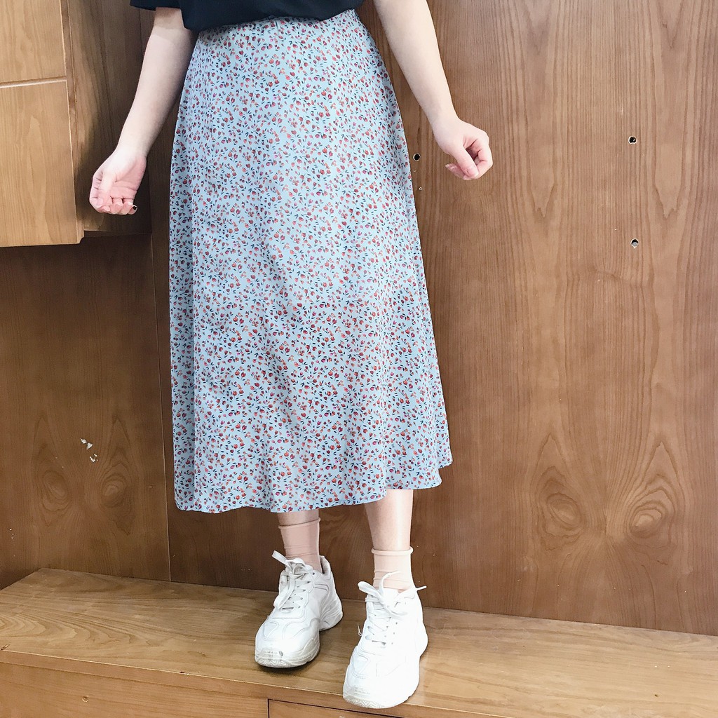 Chân váy hoa nhí vintage nhiều màu trẻ trung, chân váy dài vintage | BigBuy360 - bigbuy360.vn