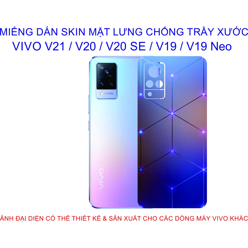 Miếng Dán Skin mặt lưng VIVO V21 / V20 / V20 SE / V19 / V19 Neo chống trầy xước