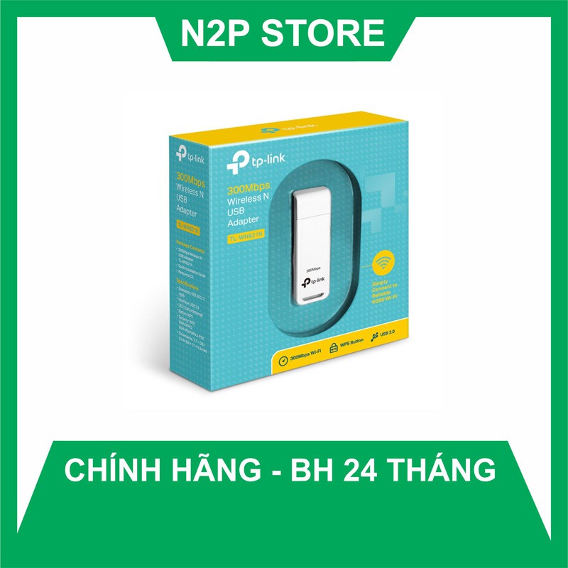 USB thu sóng WiFi TpLink WN 821N 300Mbps (Hãng phân phối chính thức)