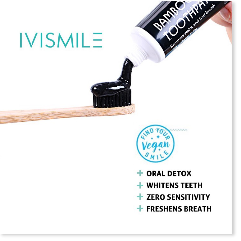 Kem đánh răng than tre 𝑭𝑹𝑬𝑬𝑺𝑯𝑰𝑷  Kem đánh răng BAMBOO 105g hương bạc hà trắng răng than tre hoạt tính 9586