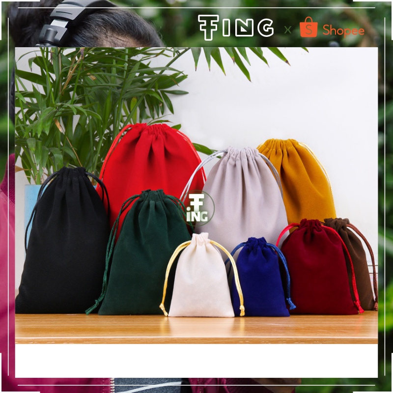 Túi flannel loại đẹp đựng tai nghe, bộ sạc, trang sức...