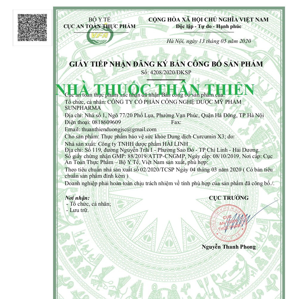 Dung dịch Curcumin X3 - hỗ trợ trung hòa acid dịch vị, giảm đau dạ dày (20 gói 10ml)