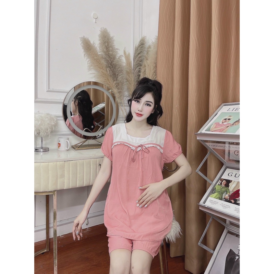 Bộ bầu lửng  và sau sinh chất lụa hàn mềm min mặc mùa hè mát mẻ