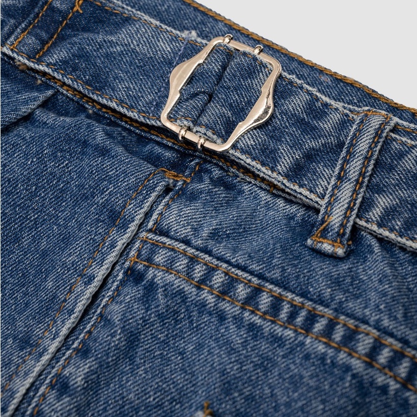 Quần Jeans xanh 2 màu dáng Baggy Selected Island