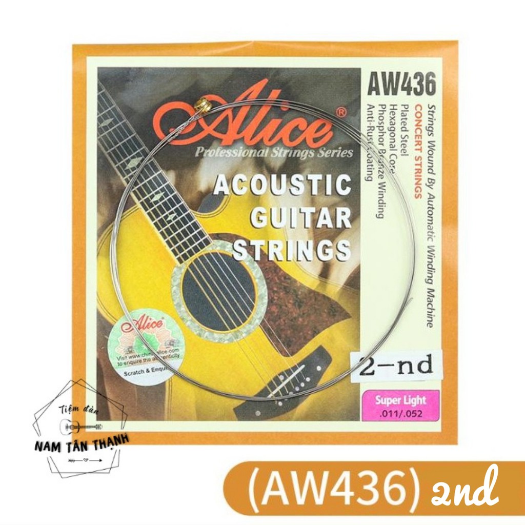 Dây đàn Guitar Acoustic [ TẶNG PICK FENDER ] Alice AW436 Chính Hãng