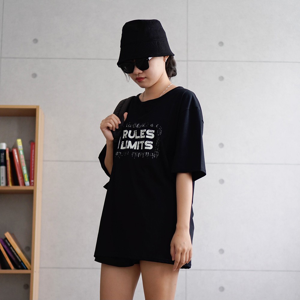 Áo thun Unisex 100% Cotton in NO RULES LIMITS tay lỡ form rộng cho nam nữ AH1517 | BigBuy360 - bigbuy360.vn