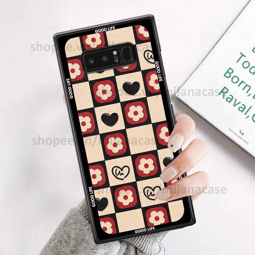 Ốp Samsung Note 8 in hình caro trái tim siêu đẹp, siêu nét đầy phong cách cá tính