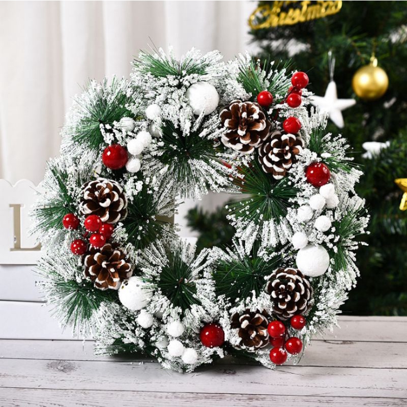 Vòng hoa trang trí noel 32cm,,,