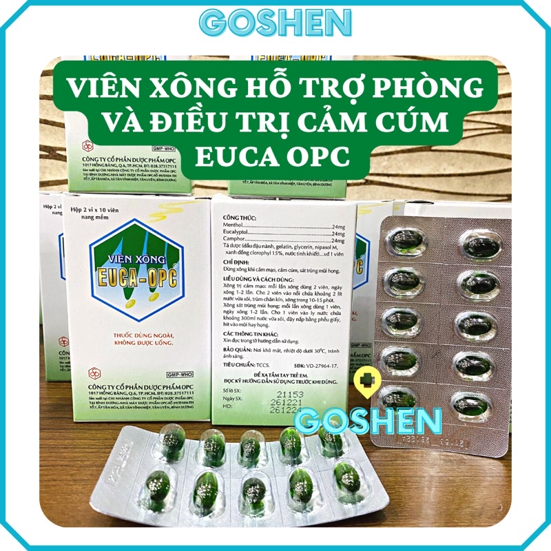 Viên xông mũi EUCA OPC (Hộp 2 vỉ x 10 viên)