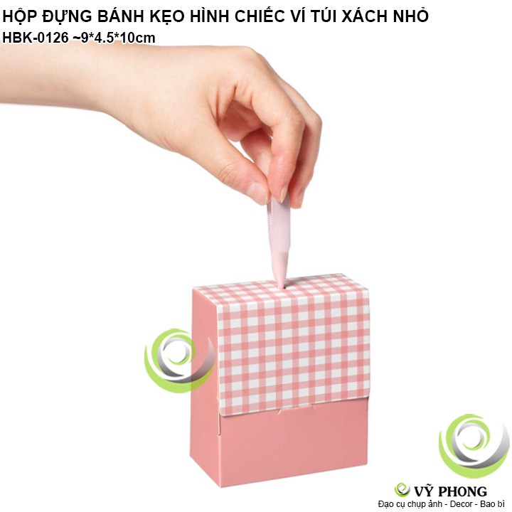 HỘP GIẤY ĐỰNG BÁNH KẸO HÌNH CHIẾC VÍ TÚI XÁCH NHỎ ĐỰNG QUÀ TẶNG CÁC DỊP LỄ TẾT HBK-0126