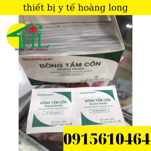 [ĐẠI LÝ] Hộp 100 Miếng Gạc Tẩm Cồn Sát Khuẩn, Bông Tẩm Cồn Y Tế Tiệt Trùng Sát Trùng, Cồn Khô Alcohol Pads TANAPHAR