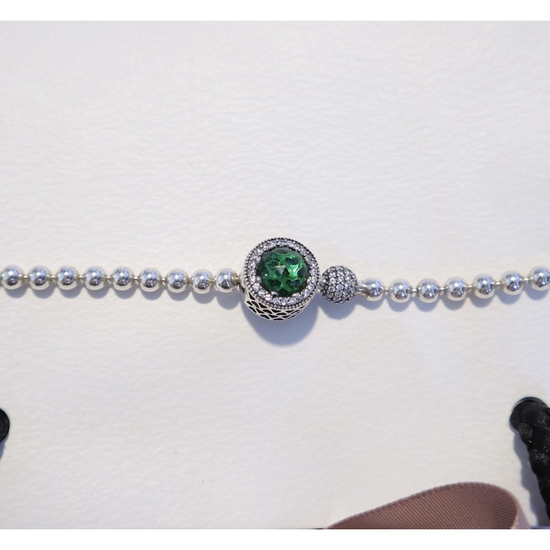Vòng bi bạc xâu charm đá- ẢNH THẬT- Trang sức bạc Venus