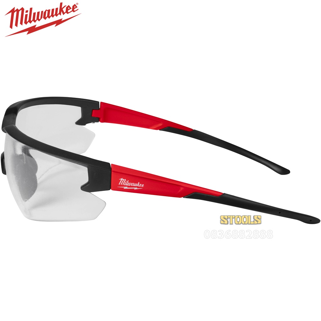 Kính bảo hộ trong Milwaukee hãng Mỹ, mắt kính đi xe chống hơi nước trầy xước vượt trội, chống bụi ngăn chặn tia UV