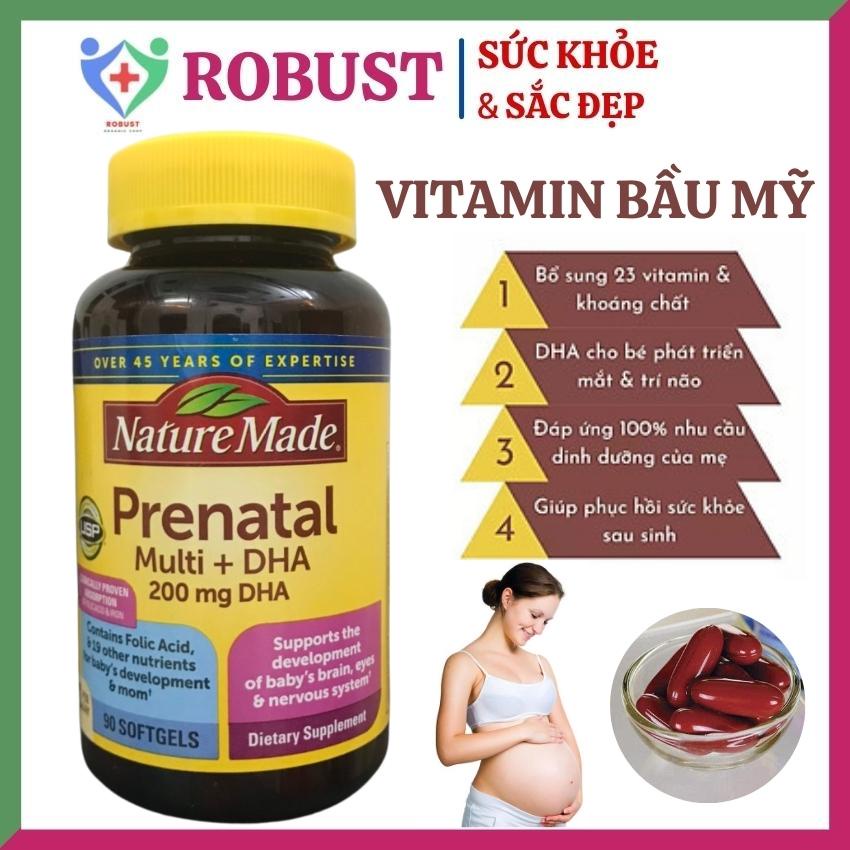 Vitamin Prenatal Nature Made 150 viên Vitamin tổng hợp cho bà bầu Bổ sung dưỡng chất cần thiết cần thiết Hàng Mỹ ROBUST