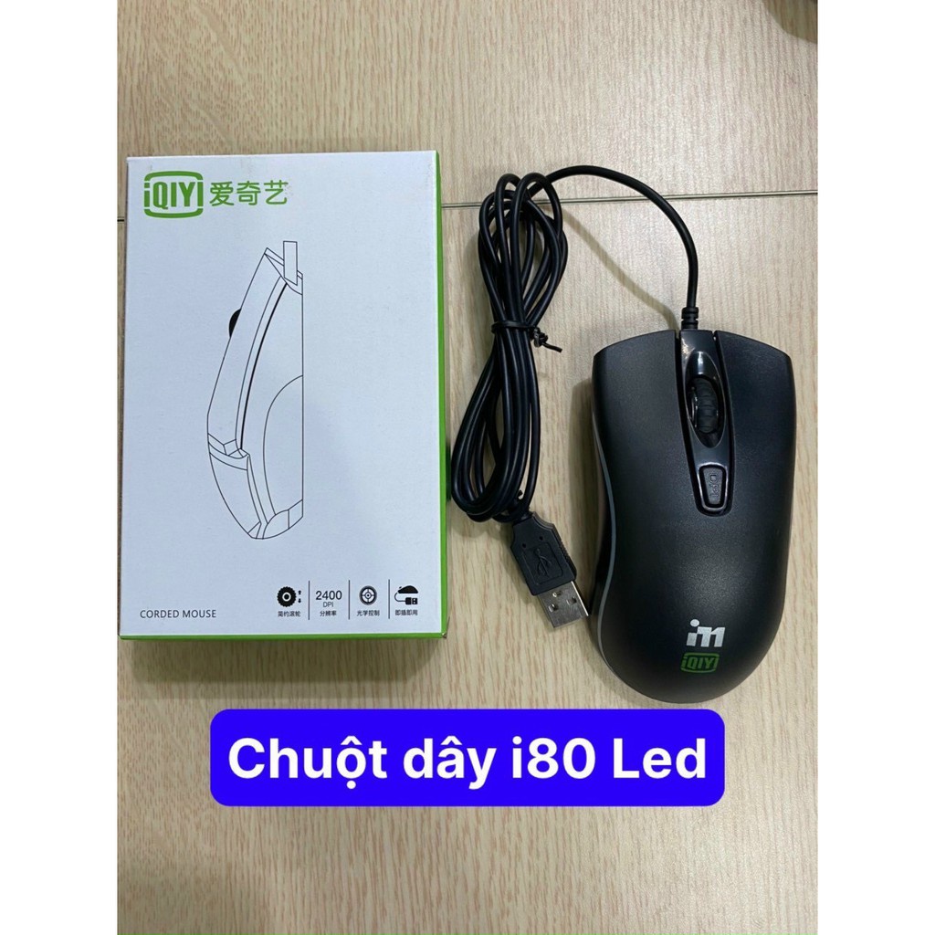 Chuột Có Dây Qiy I80, Chuột Chơi Game DPI Cao Đèn Led Đổi Màu, Chuột Máy Tính Dây Dài Chính Hãng Bảo Hành 6 Tháng