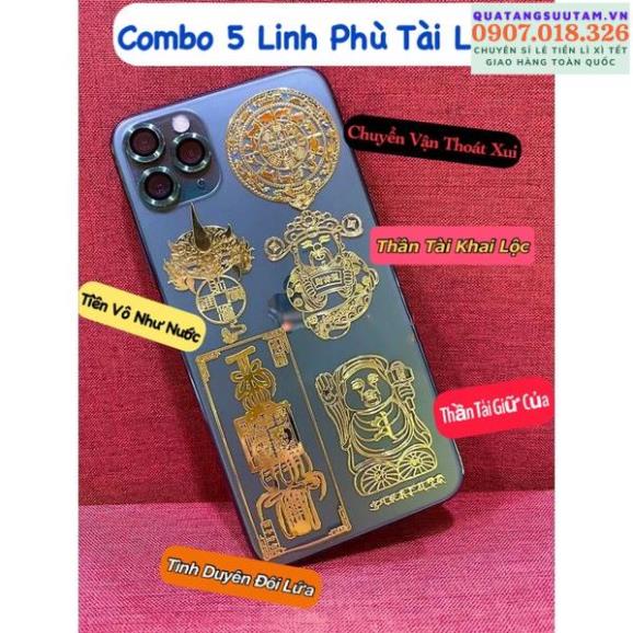 COMBO 5 Miếng dán điện thoại tài lộc lung linh phù hợp mang tới May Mắn - Sức Khỏe - Phong Thủy