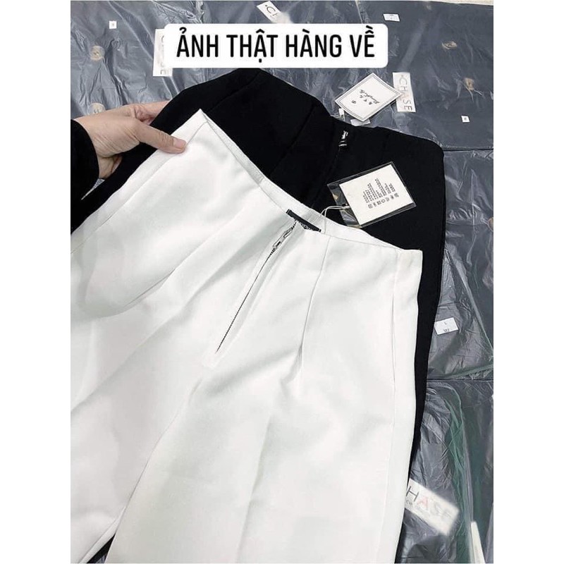 Quần ống Baggy khóa trước cạp liền Daski quần dài công sở trơn 2 màu | BigBuy360 - bigbuy360.vn