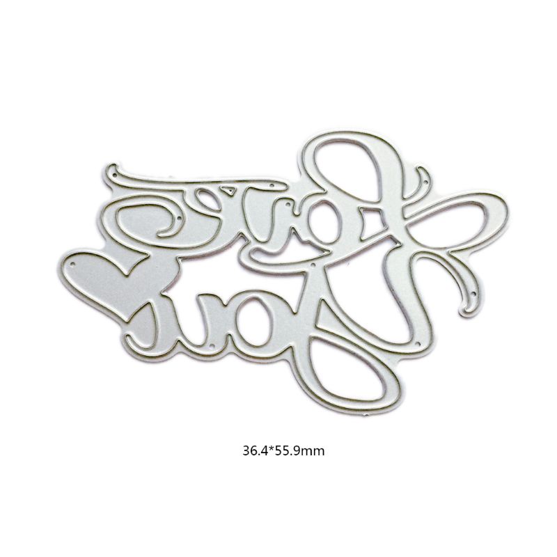 Khuôn Cắt Giấy Kim Loại Hình Trái Tim Chữ Love You Dùng Trang Trí Album Ảnh Diy