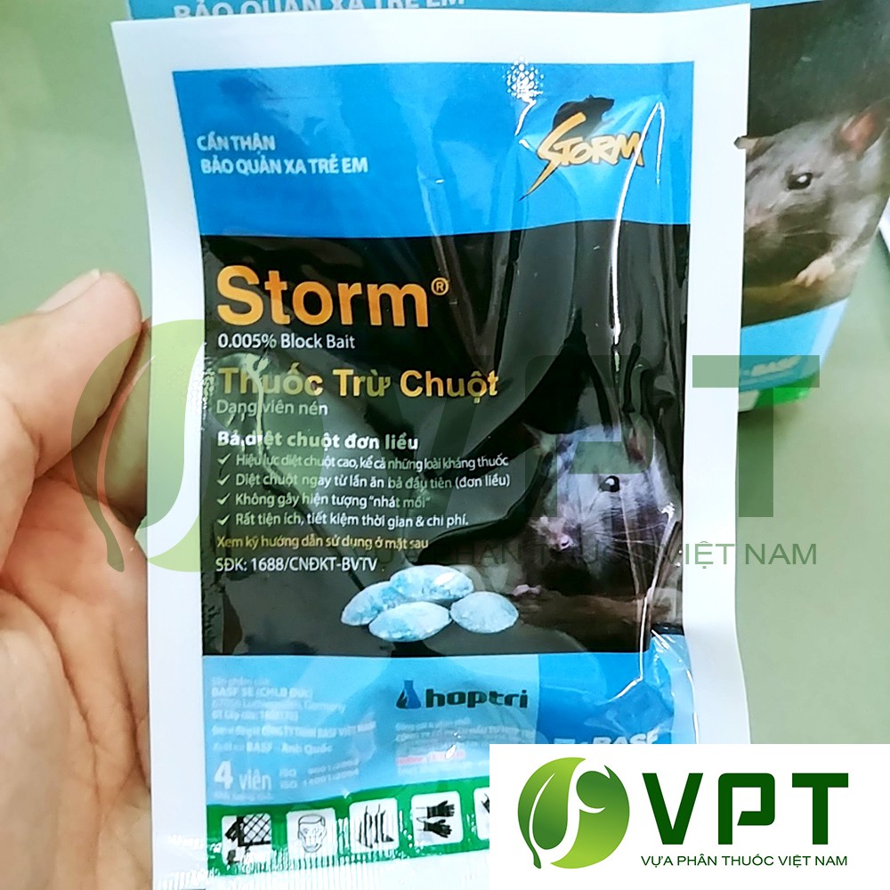 Thuốc diệt chuột Storm dạng viên nén Gói 4 viên