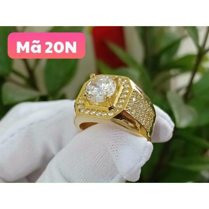 nhẫn nam mạ vàng,nhẫn nam đính đá sang trọng