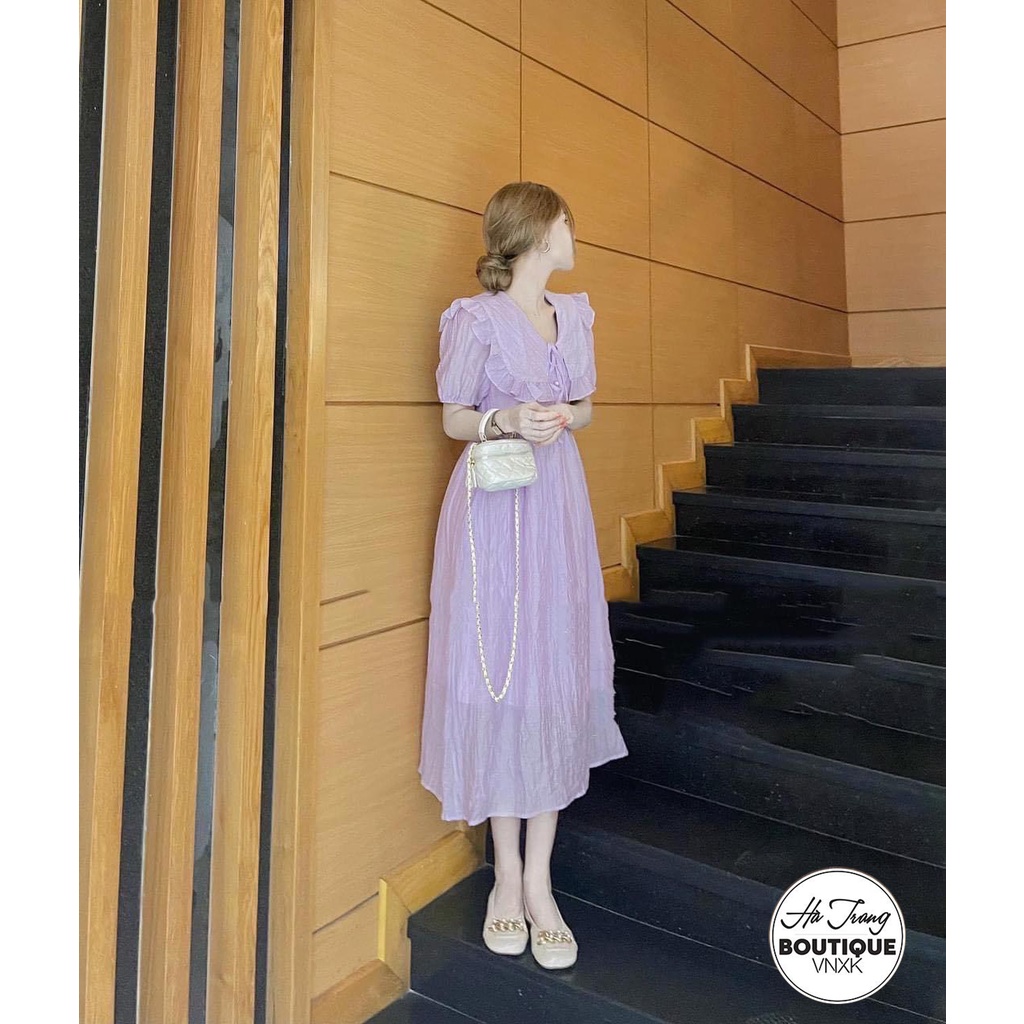 Váy tiểu thư màu tím pastel, Váy thiết kế