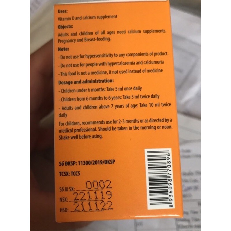 Siro CANXI D3 Vitamin  Kingphar Hộp 20 ống / 5ml  - Bổ Sung Canxi , Vitamin D3 cho cơ thể
