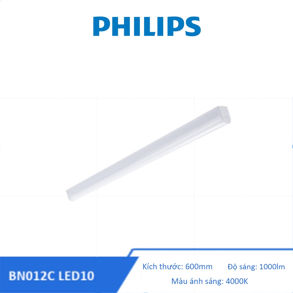 Bộ máng đèn Philips LED Batten BN012C LED10/NW L600 T8 G1  (01 đèn)