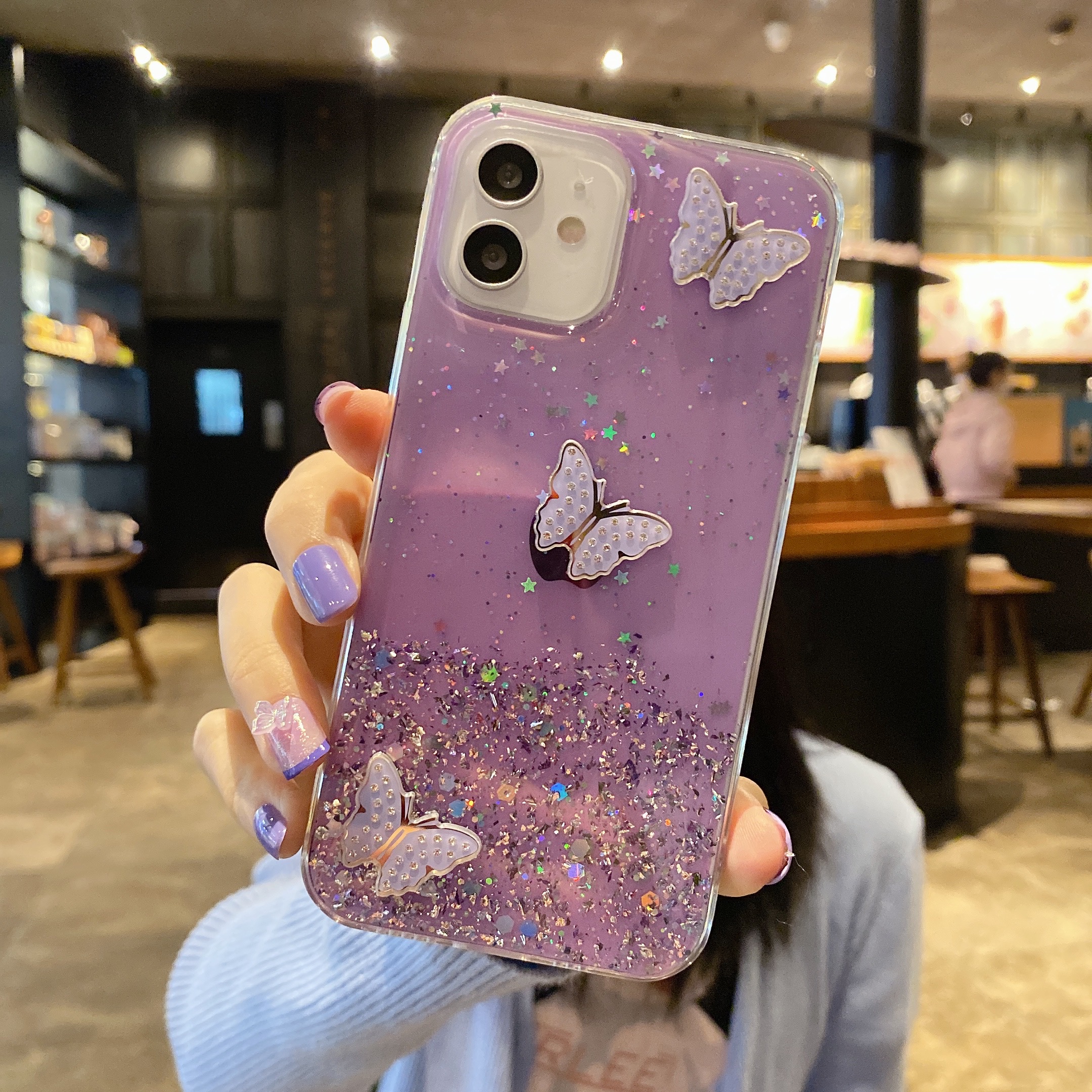 Ốp Lưng Hình Bướm 3d Lấp Lánh Cho Iphone 12 Mini 11 Pro Xs Max Xr X 7 8 6 6s Plus