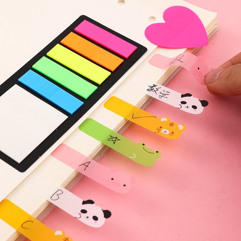 Miếng Dán Ghi Chú Trong Suốt Họa Tiết Hoạt Hình Đáng Yêu