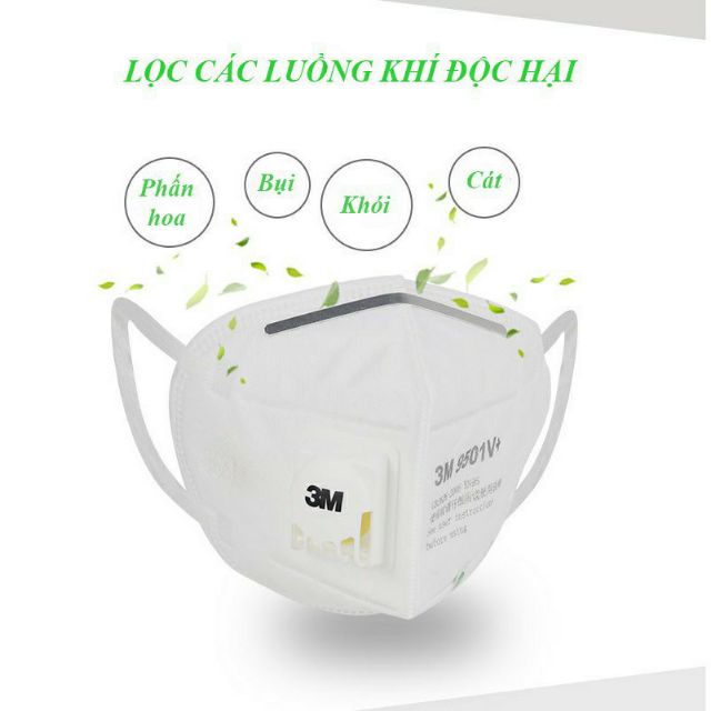[SẴN HÀNG]1cái/1bịch Khẩu Trang 3M 9001V chính hãng | Khẩu trang đạt chuẩn KN90 | Lọc tới 90% bụi mịn