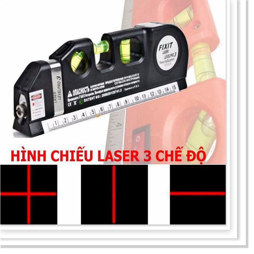 [Free ship từ 150k] Thước ni vô laser đa năng cân bằng kèm thước kéo 2,5m