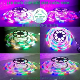 Dây led chạy đuổi đôi chip 2835 cuộn 100m tặng kèm nguồn siêu đẹp, siêu bền, siêu sáng
