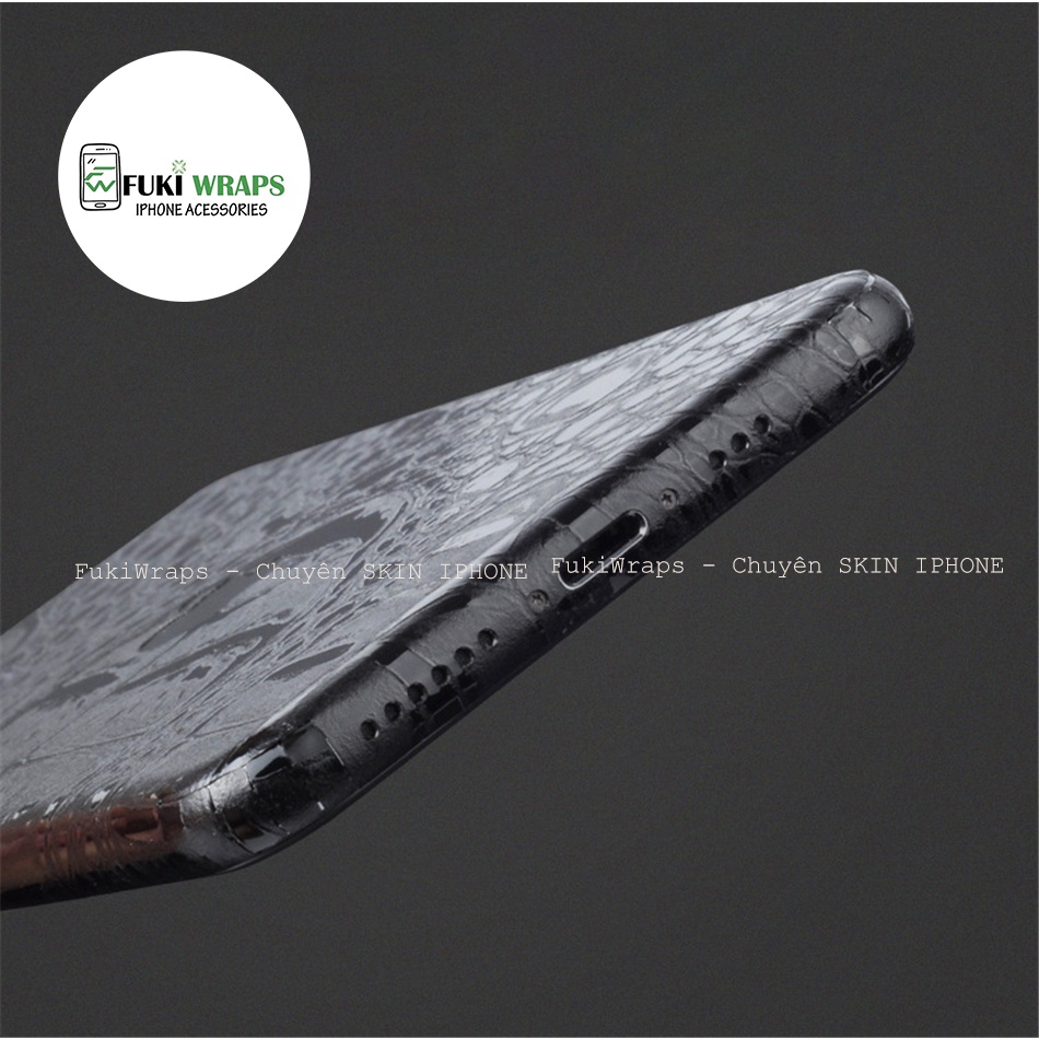 Tấm dán Skin FULL viền Họa tiết da cá sấu Dành cho 14prm, 13prm , 12prm , 11prm , xsm , 11pro , 12pro , 13pro - FukiShop