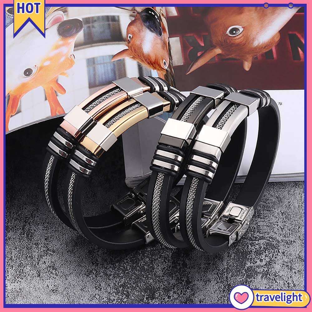 Vòng đeo tay bằng thép titan thời trang cá tính cho nam