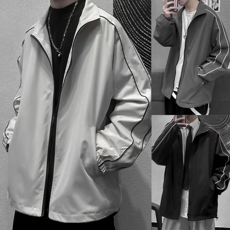 Áo Khoác Thể Thao Dáng Rộng Phong Cách Hàn Quốc Nhật Bản Thời Trang Thu Xuân Dành Cho Nam M-2XL 3 Màu Cá Tính