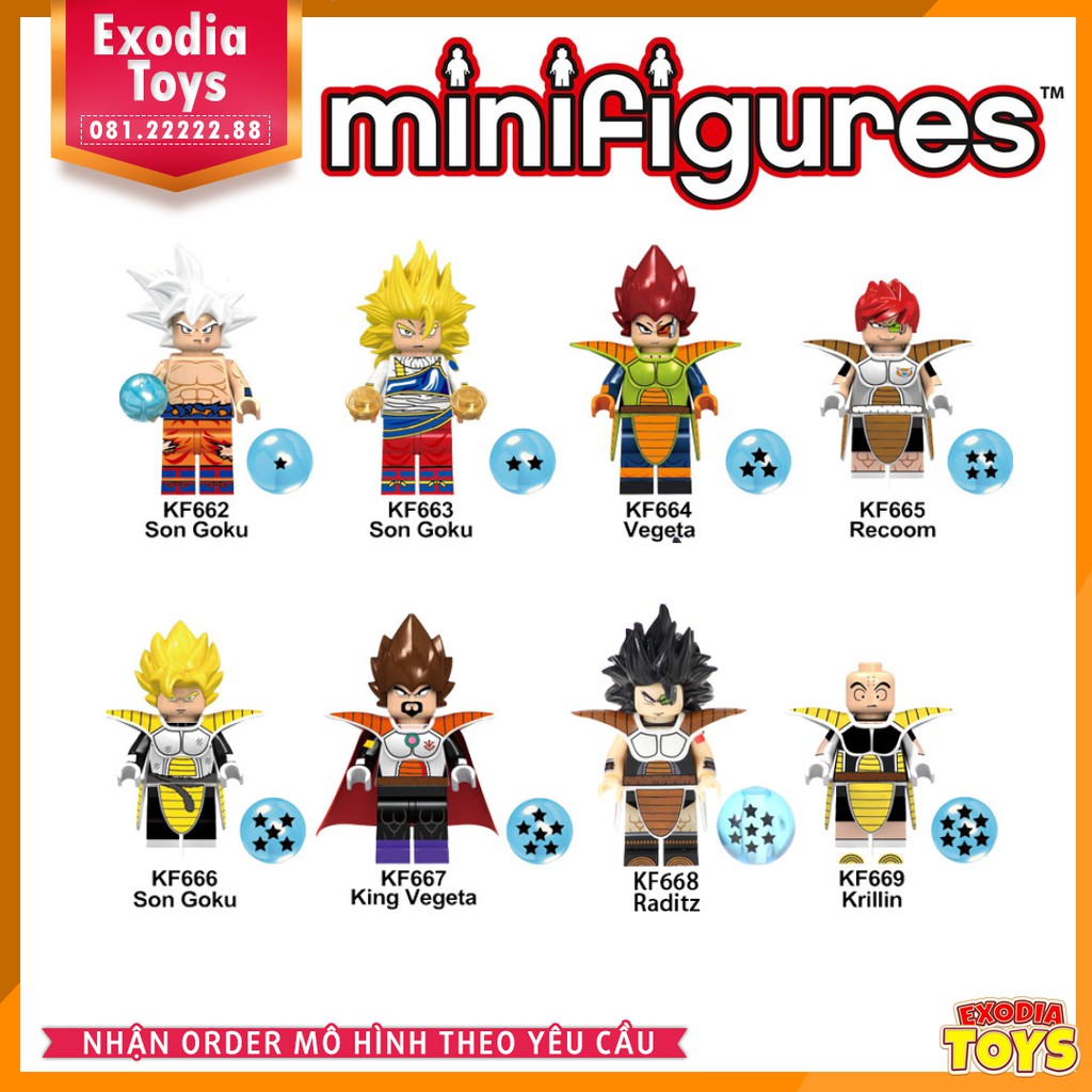 Xếp hình minifigure nhân vật DragonBall : 7 viên ngọc rồng - Đồ Chơi Lắp Ghép Sáng Tạo - KF6057