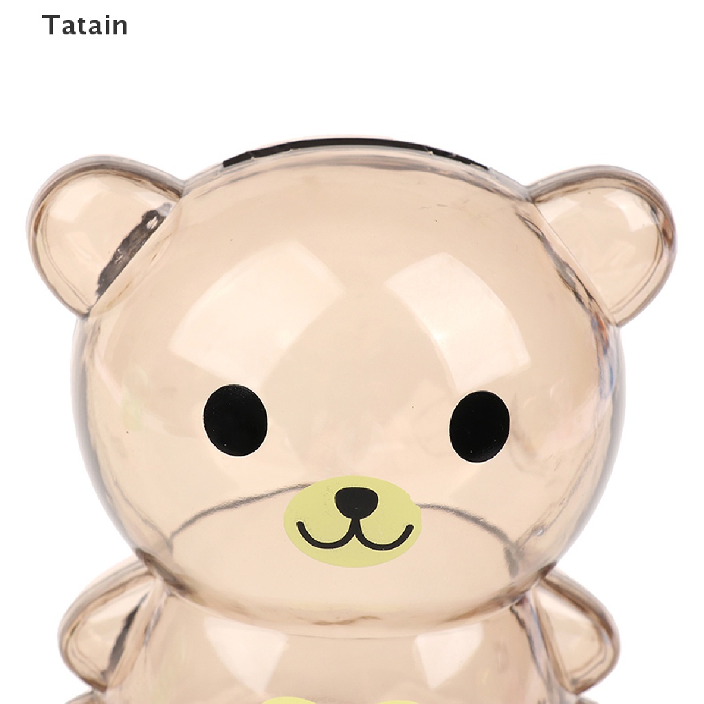 Hộp đựng tiền tiết kiệm hình gấu trong suốt đáng yêu cho bé