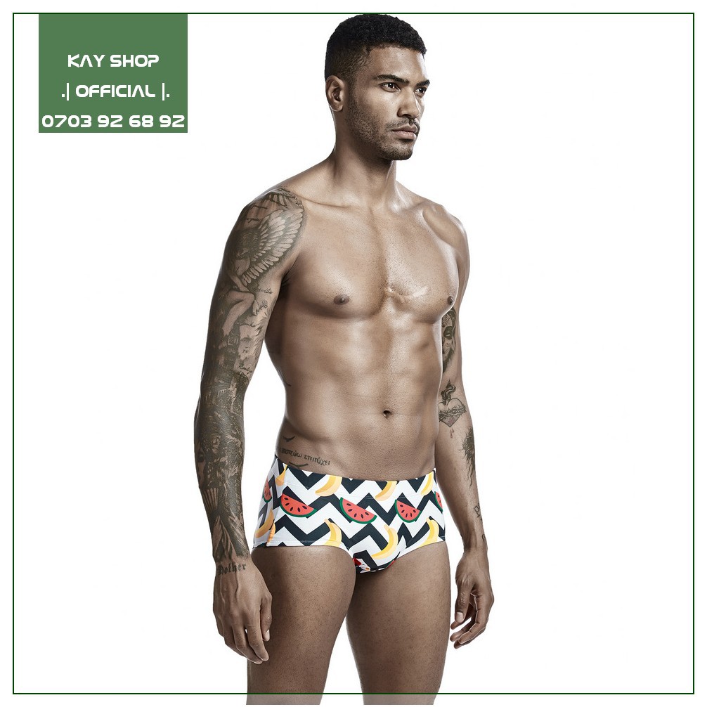 Quần bơi nam cao cấp SEOBEAN kiểu dáng Boxer dây rút - Bikini sexy tôn mông căng tròn BKNSB003