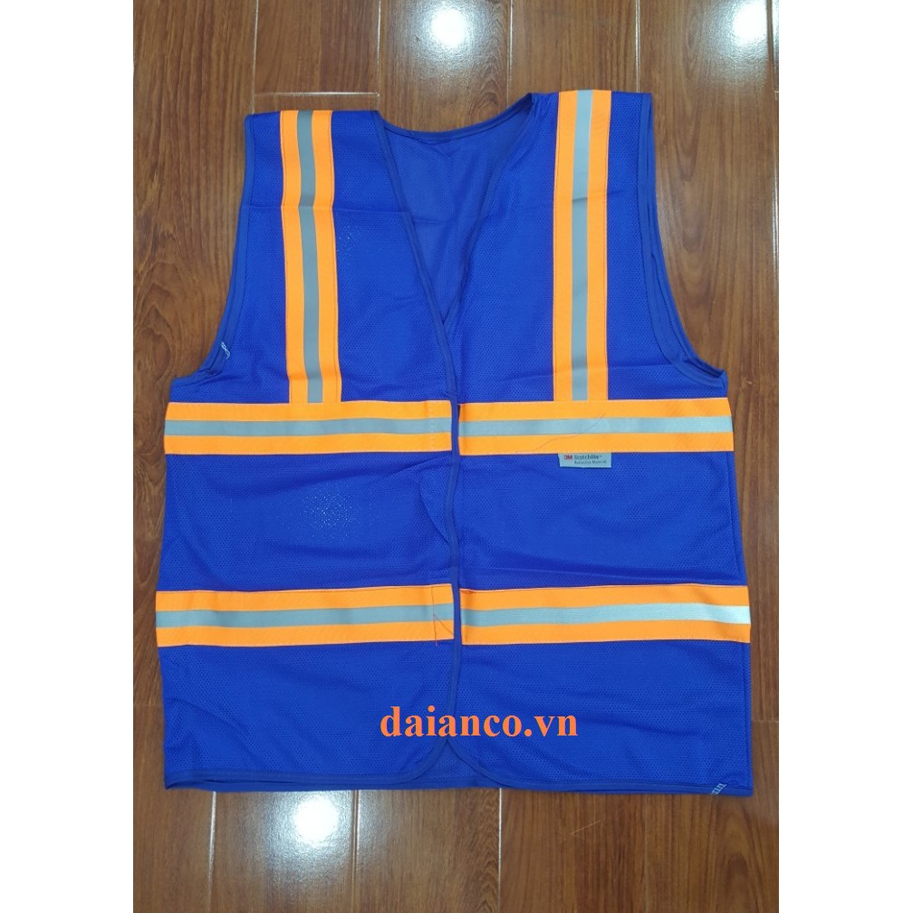 Áo ghi lê 3M lưới dán phối phản quang khóa dán (nhiều màu)