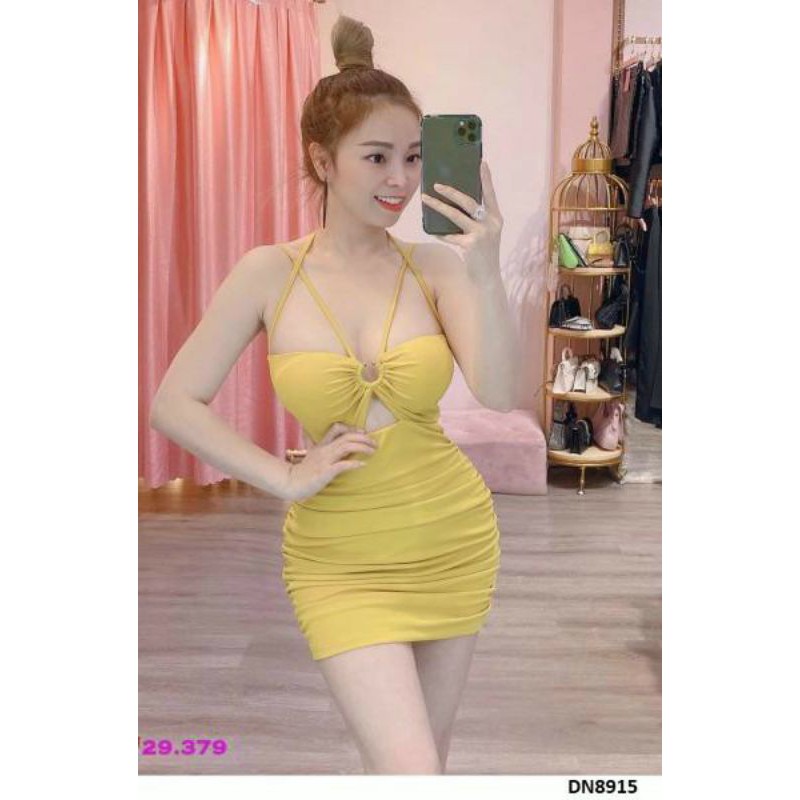 Đầm rút nhúng cúp hở ngực sexy