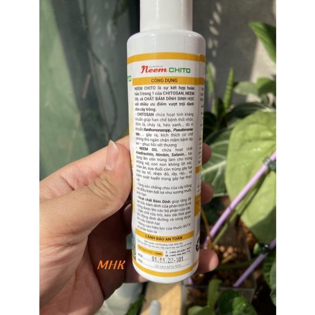 dịch NEEM CHITOSAN nguyên chất Neem bổ sung Chitosan 150ml (hạn chế sâu rầy , tăng đề kháng)