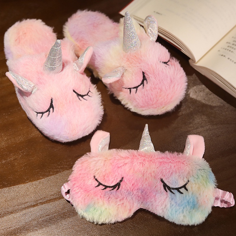 Dép bông đi trong nhà hình kỳ lân hoạt hình dễ thương dành cho bé