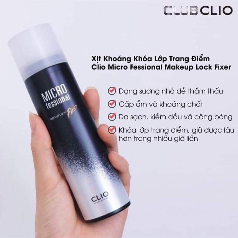 XỊT KHOÁNG MAKEUP CLIO MICRO FESSIONAL MAKEUP LOCK FIXER