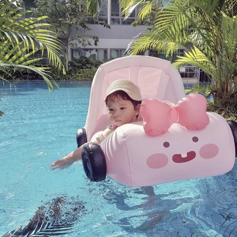 Phao Bơi Xe KaKao Friends Hàn Quốc - Kèm Bơm Chống Lật An Toàn Cho Bé 1-5 Tuổi Có Mái Che - Mẫu Mới Hottrend