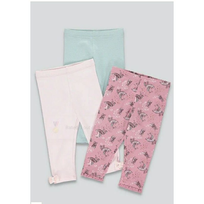 Set 3 áo dài tay/3 legging bé gái MTL UK size 9/12m đến 3/4y