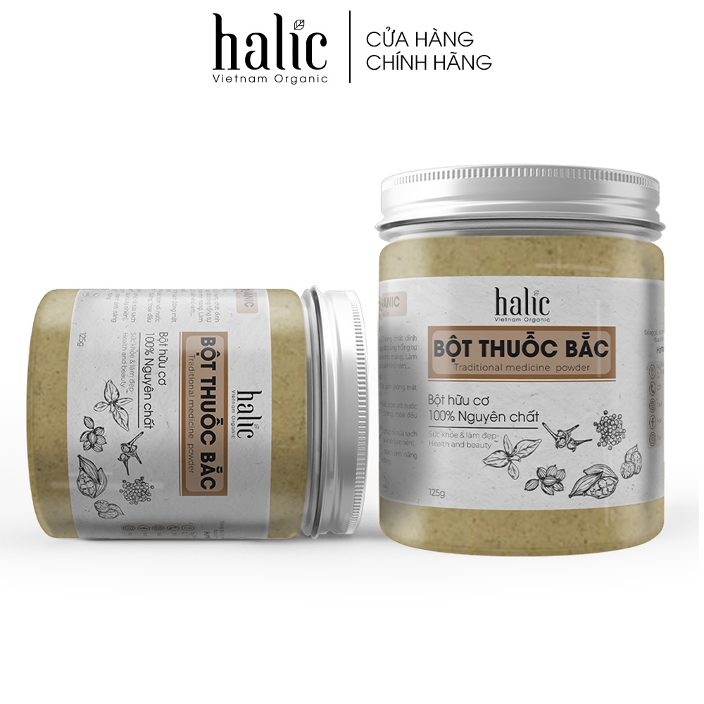 Bột tắm trắng thảo dược 24 vị nguyên chất Halic Organic 125G đắp mặt nạ tắm trắng, giảm mụn, mờ thâm nám, trẻ hoá làn da
