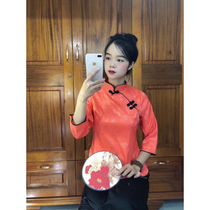 Đồ Lam Đi Chùa #Mẫu Sẫm Gấm Cúc Tàu# Quần Áo Nữ