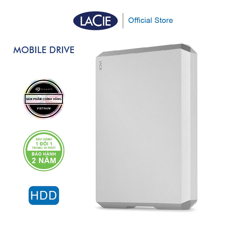 Ổ Cứng Di Động HDD Lacie Munich Mobile Drive 4TB, 5TB USB-C, USB 3.0 (Bạc)