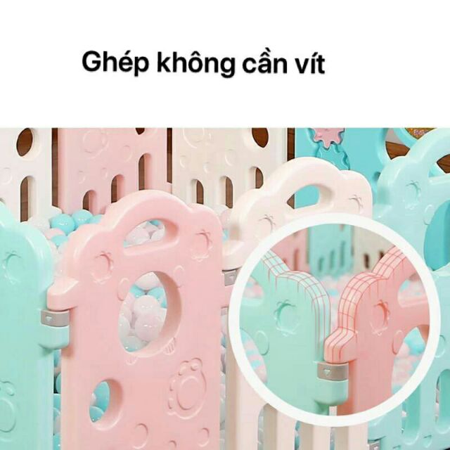 QUÂY BÓNG 3D CHO BÉ MÀU PASTEL 12 CÁNH + 2 CỬA ( KT 1M55*1M55)