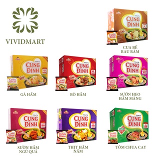 Thùng Mì gói khoai tây Cung Đình 7vị: sườn heo, cua bể rau răm, tôm chua cay, sườn ngũ quả, thịt hầm nấm, bò, gà –MICOEM